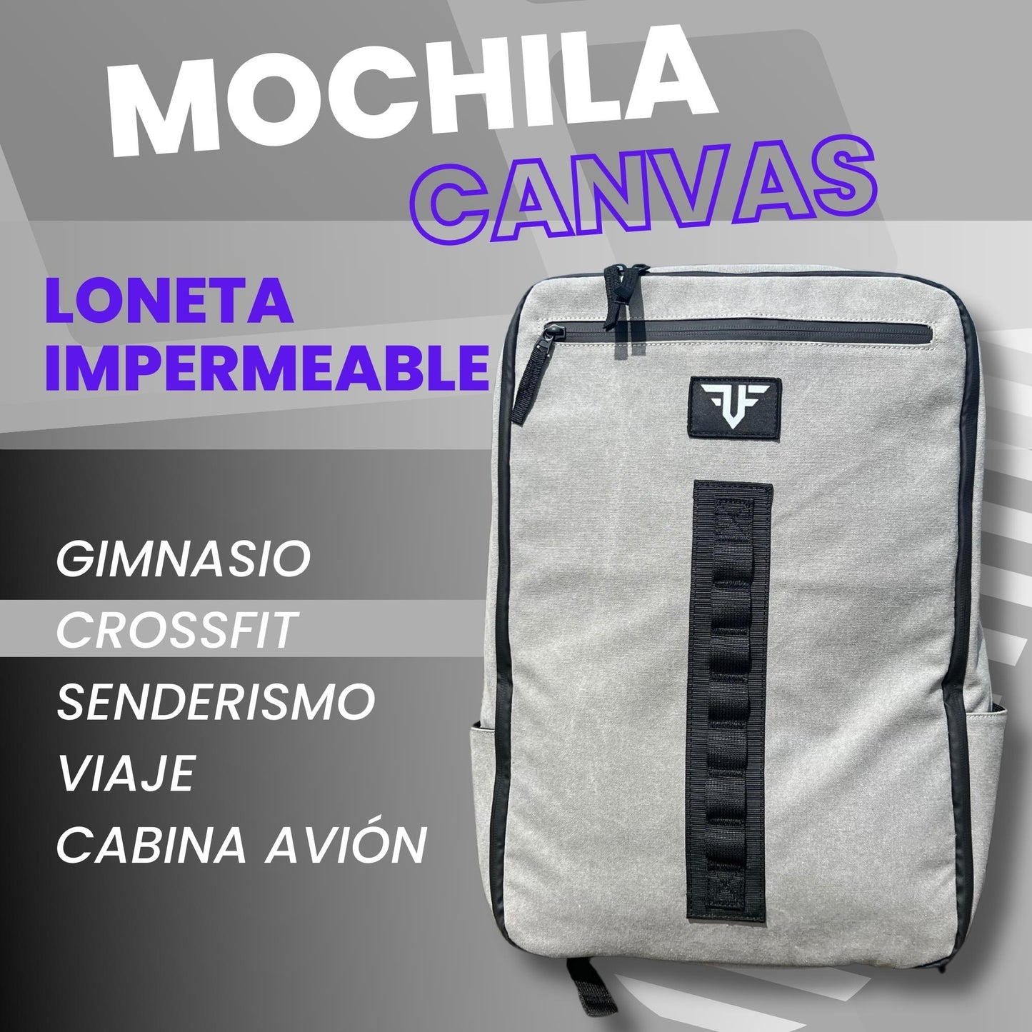 Mochila Cross Training - Loneta Impermeable - Mochila Deporte, Viaje, Cabina Avion, Gimnasio, Trekking - Capacidad de 25L